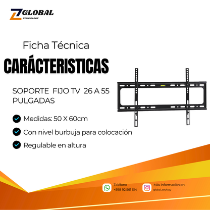 SOPORTE DE PARED FIJO TV DE 26 A 55"